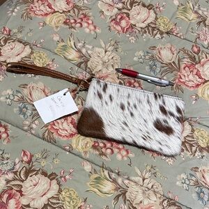 New Cowhide wristlet